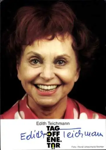 Ak Schauspieler Edith Teichmann, Portrait, Autogramm