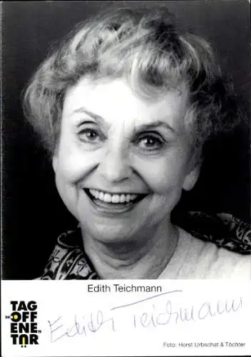 Ak Schauspielerin Edith Teichmann, Portrait, Autogramm