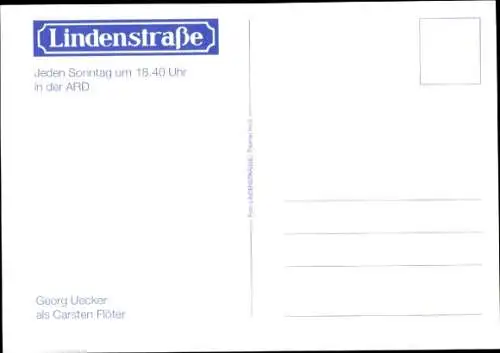 Ak Schauspieler Georg Uecker, Portrait, Autogramm, ARD, Serie Lindenstraße, als Carsten Flöter