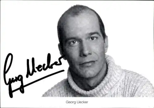 Ak Schauspieler Georg Uecker, Portrait, Autogramm, ARD, Serie Lindenstraße, als Carsten Flöter