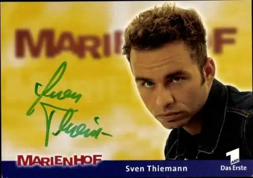 Ak Schauspieler Sven Thiemann, Portrait, Autogramm, ARD, Serie Marienhof