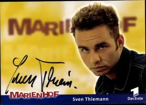 Ak Schauspieler Sven Thiemann, Portrait, Autogramm, ARD, Serie Marienhof