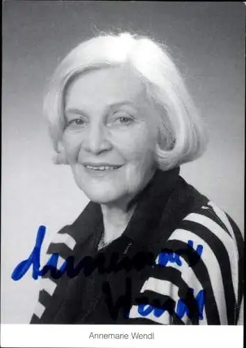 Ak Schauspielerin Annemarie Wendl, Portrait, Autogramm, ARD, Serie Lindenstraße, als Else Kling