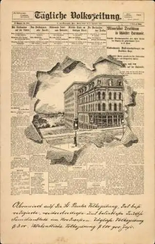 Zeitungs Ak Saint Paul Minnesota USA, Tägliche Volkszeitung, St. Pauler Volkszeitung