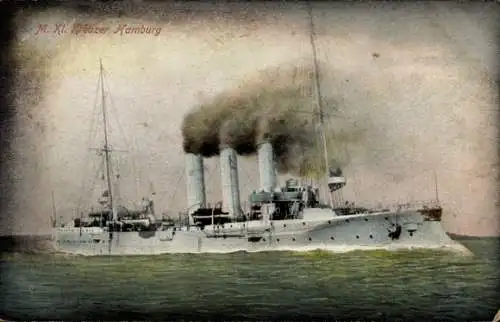 Ak Deutsches Kriegsschiff, S.M. Kleiner Kreuzer Hamburg, Kaiserliche Marine