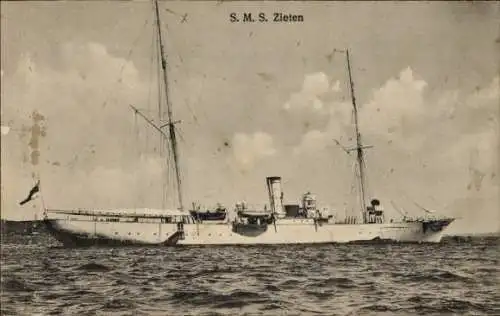 Ak Deutsches Kriegsschiff, SMS Zieten, Aviso, Torpedofahrzeug