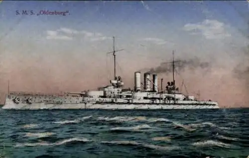 Ak Deutsches Kriegsschiff, SMS Oldenburg, Kaiserliche Marine