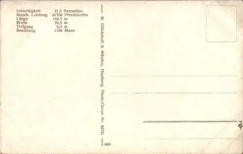 Ak Deutsches Kriegsschiff, SMS Oldenburg, Kaiserliche Marine