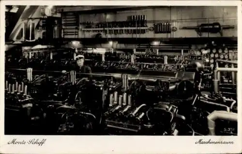 Ak HSDG, Monte Schiff, Maschinenraum, Motoren, Mechaniker