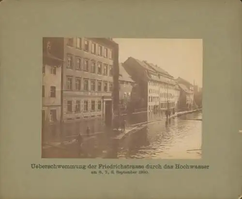 Foto Dresden Altstadt Friedrichstadt, Überschwemmung der Friedrichstraße, Hochwasser 1890