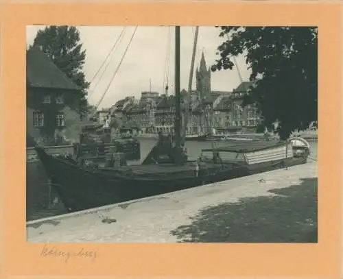 Foto Kaliningrad Königsberg Ostpreußen, Lastkahn am Ufer