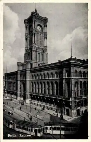 Ak Berlin Mitte, Rathaus, Straßenbahn