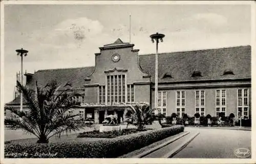 Ak Legnica Liegnitz Schlesien, Bahnhof