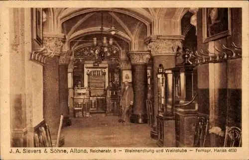 Ak Hamburg Altona, J. A. Sievers & Söhne, Reichenstraße 6, Weinstube
