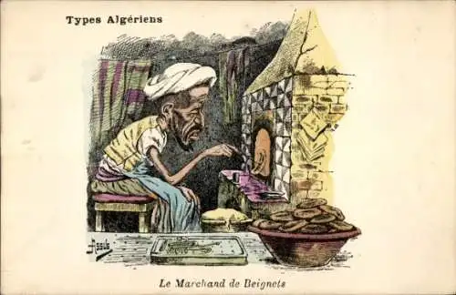 Künstler Ak Assus, Algerian Types, The Donut Merchant