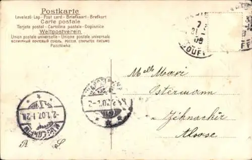 Präge Ak Glückwunsch Neujahr, Liebespaar, Sektglas, Blumen