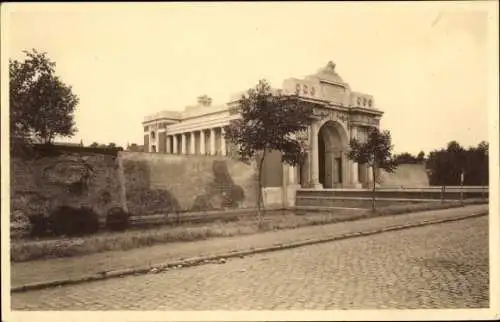 Ak Ypres Ypern Westflandern, Porte de Menin, Memorial des Heros Britanniques