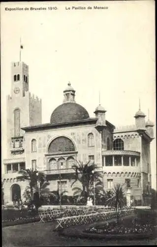 Postkarte Brüssel, Ausstellung 1910, Der Palast des Fürstentums Monaco