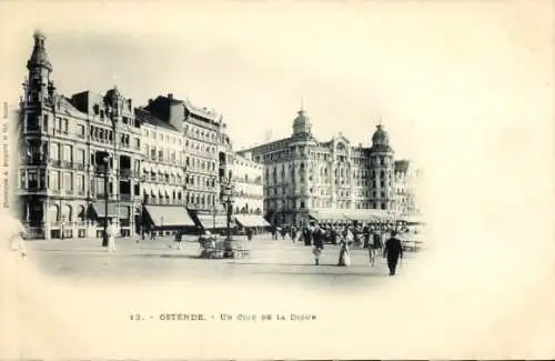 Ak Ostende Ostende Westflandern, eine Ecke des Deiches