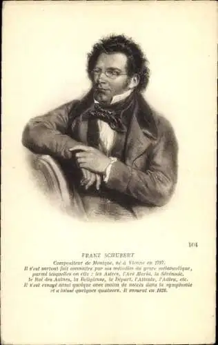 Ak Österr. Komponist Franz Schubert, Portrait