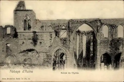 Ak Abbaye d'Aulne Wallonien Hennegau, Kirche, Ruine