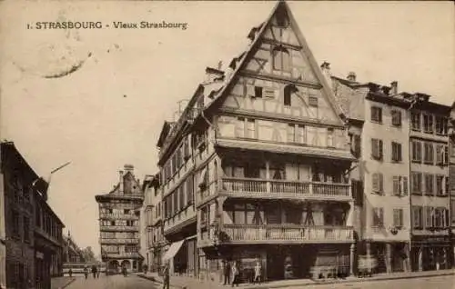 Ak Strasbourg Straßburg Elsass Bas Rhin, Vieux Strasbourg, Fachwerkhaus