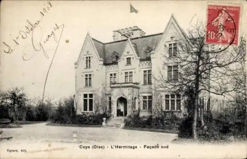 Ak Coye Oise, L'Hermitage, Facade sud