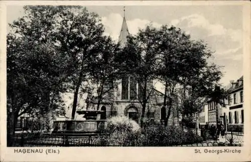 Ak Haguenau Hagenau im Elsass Bas Rhin, St. Georgs-Kirche