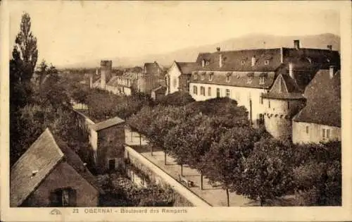 Ak Obernai Oberehnheim Elsass Bas Rhin, Boulevard des Remparts