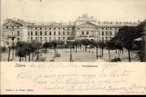 Ak Zabern Bas Rhin Frankreich, Blick auf die Schlosskaserne, Denkmal