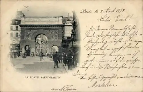 Ak Paris X, La Porte Saint Martin