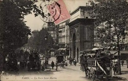 Ak Paris X, La Porte Saint Martin