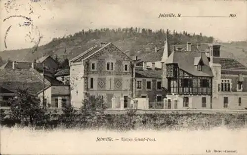 Ak Joinville Haute Marne, Entree Grand-Pont