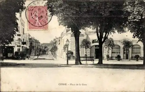 Ak Cosne Nièvre, Place de la Gare