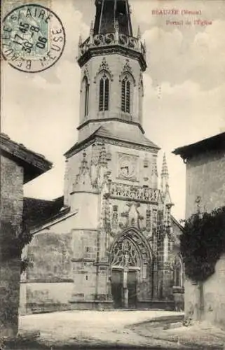 Ak Beauzée sur Aire Beausite Meuse, Kirche, Portal