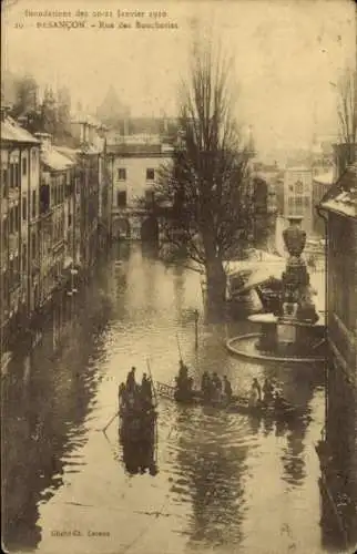 Ak Besançon Doubs, Rue des Boucheries, Hochwasser 20-21. Januar 1910