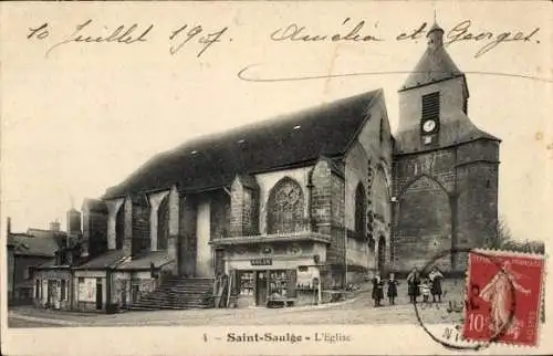 Ak Saint Saulge Nièvre, Kirche