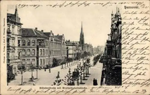 Ak Hannover in Niedersachsen, Bödekerstraße, Dreifaltigkeitskirche