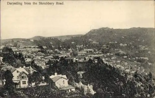 Ak Darjeeling Indien, Panorama von der Shrubbery Road
