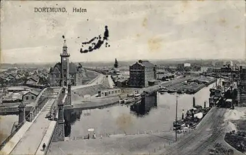 Ak Dortmund im Ruhrgebiet, Hafen, Brücke