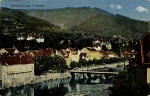 Ak Gernsbach im Murgtal Schwarzwald, Teilansicht, Brücke