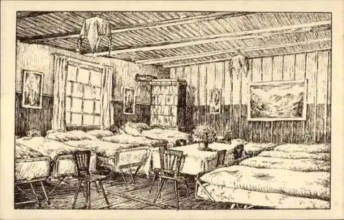 Ak Falkau Feldberg im Schwarzwald, Jugendherberge, Krone (Schlafraum)