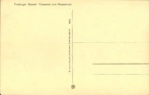 Ak Freiburg im Breisgau, Münster, Timpanon vom Hauptportal