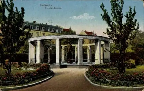 Ak Karlsruhe in Baden, Stephan-Brunnen