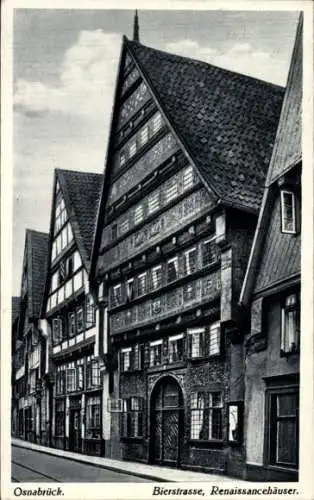 Ak Osnabrück in Niedersachsen, Bierstraße, Renaissancehäuser