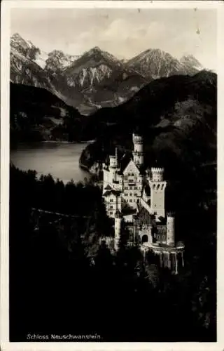 Ak Hohenschwangau Schwangau im Ostallgäu, Schloss Neuschwanstein