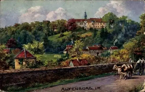 Künstler Ak Lanzendorf, Richard, Altenburg Alsfeld Vogelsbergkreis, Schloss von Baron Riedesel