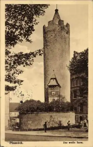 Ak Pößneck im Saale Orla Kreis Thüringen, Der weiße Turm