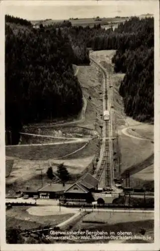 Ak Obstfelderschmiede Mellenbach Glasbach in Thüringen, Oberweißbacher Bergbahn, Standseilbahn