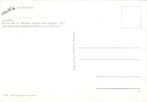 Ak Mecki der Igel, Sternzeichen Jungfrau, Virgo, 23. August bis 23. September, Igelmädchen, Blume